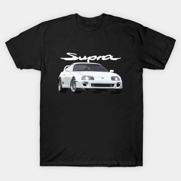 MK4 4 SUPRA 2JZ-GTE SUPER WHITE JDM T-Shirt by cowtown_cowboy